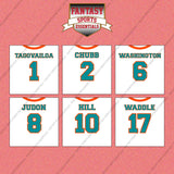 Miami Dolphins 2025 Away Jersey Wall Art Prints (Choose Your Player) Page 1