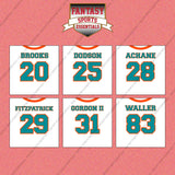 Miami Dolphins 2025 Away Jersey Wall Art Prints (Choose Your Player) Page 2