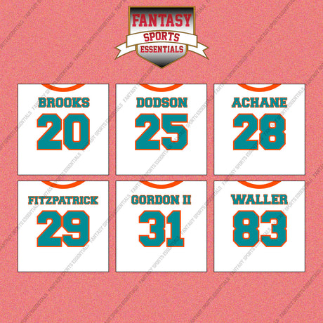 Miami Dolphins 2025 Away Jersey Wall Art Prints (Choose Your Player) Page 2