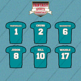 Miami Dolphins 2025 Home Jersey Car Decals (Choose Your Player) Page 1