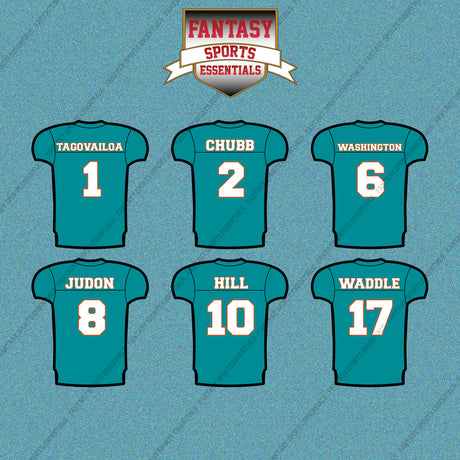 Miami Dolphins 2025 Home Jersey Car Decals (Choose Your Player) Page 1