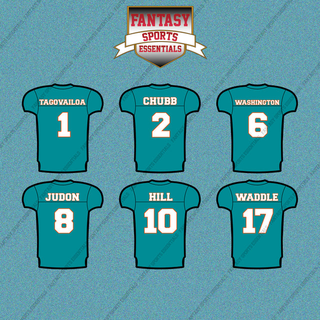 Miami Dolphins 2025 Home Jersey Car Decals (Choose Your Player) Page 1
