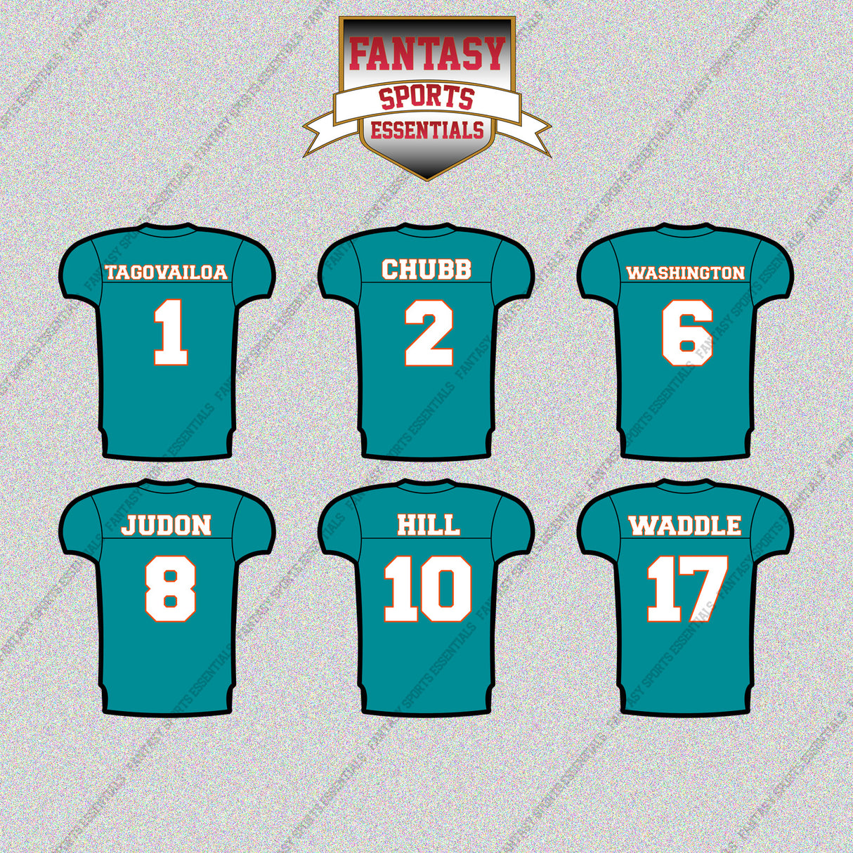 Miami Dolphins 2025 Home Jersey Glossy Stickers (Choose Your Player) Page 1