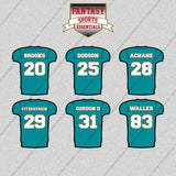 Miami Dolphins 2025 Home Jersey Glossy Stickers (Choose Your Player) Page 2