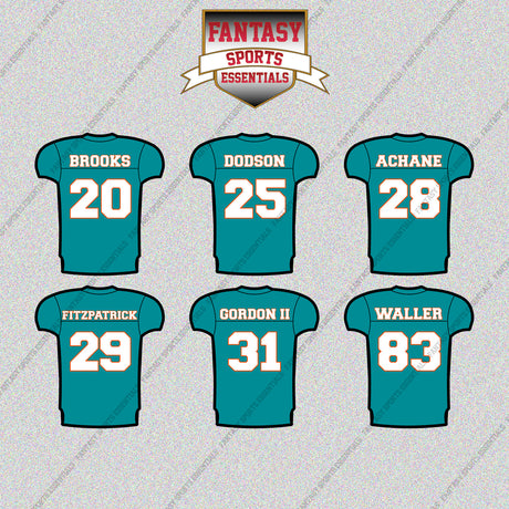 Miami Dolphins 2025 Home Jersey Glossy Stickers (Choose Your Player) Page 2