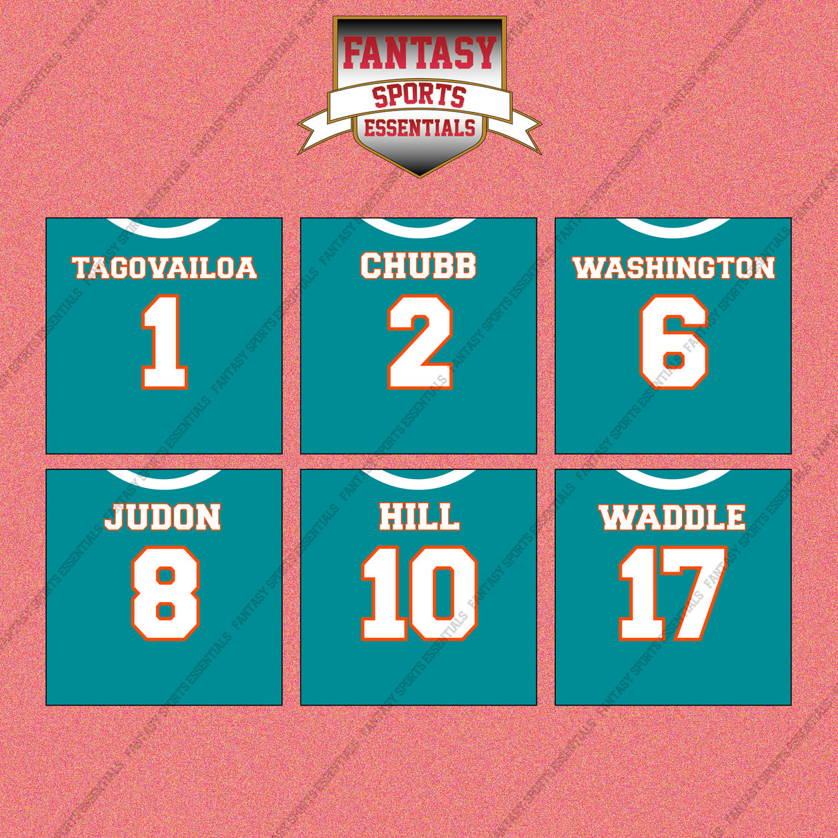 Miami Dolphins 2025 Home Jersey Wall Art Prints (Choose Your Player) Page 1
