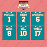 Miami Dolphins 2025 Home Jersey Wall Art Prints (Choose Your Player) Page 1