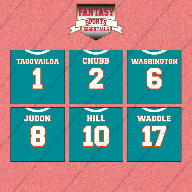 Miami Dolphins 2025 Home Jersey Wall Art Prints (Choose Your Player) Page 1