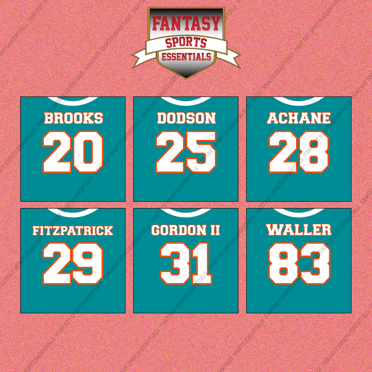 Miami Dolphins 2025 Home Jersey Wall Art Prints (Choose Your Player) Page 2