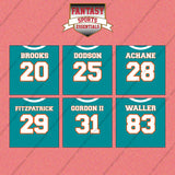 Miami Dolphins 2025 Home Jersey Wall Art Prints (Choose Your Player) Page 2