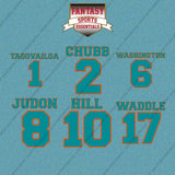 Miami Dolphins 2025 Name and Number Car Decals (Choose Your Player) Page 1