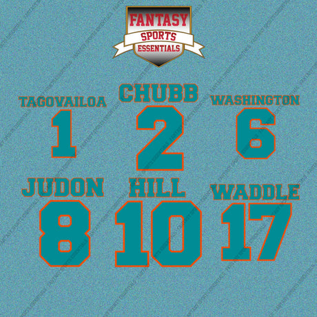 Miami Dolphins 2025 Name and Number Car Decals (Choose Your Player) Page 1
