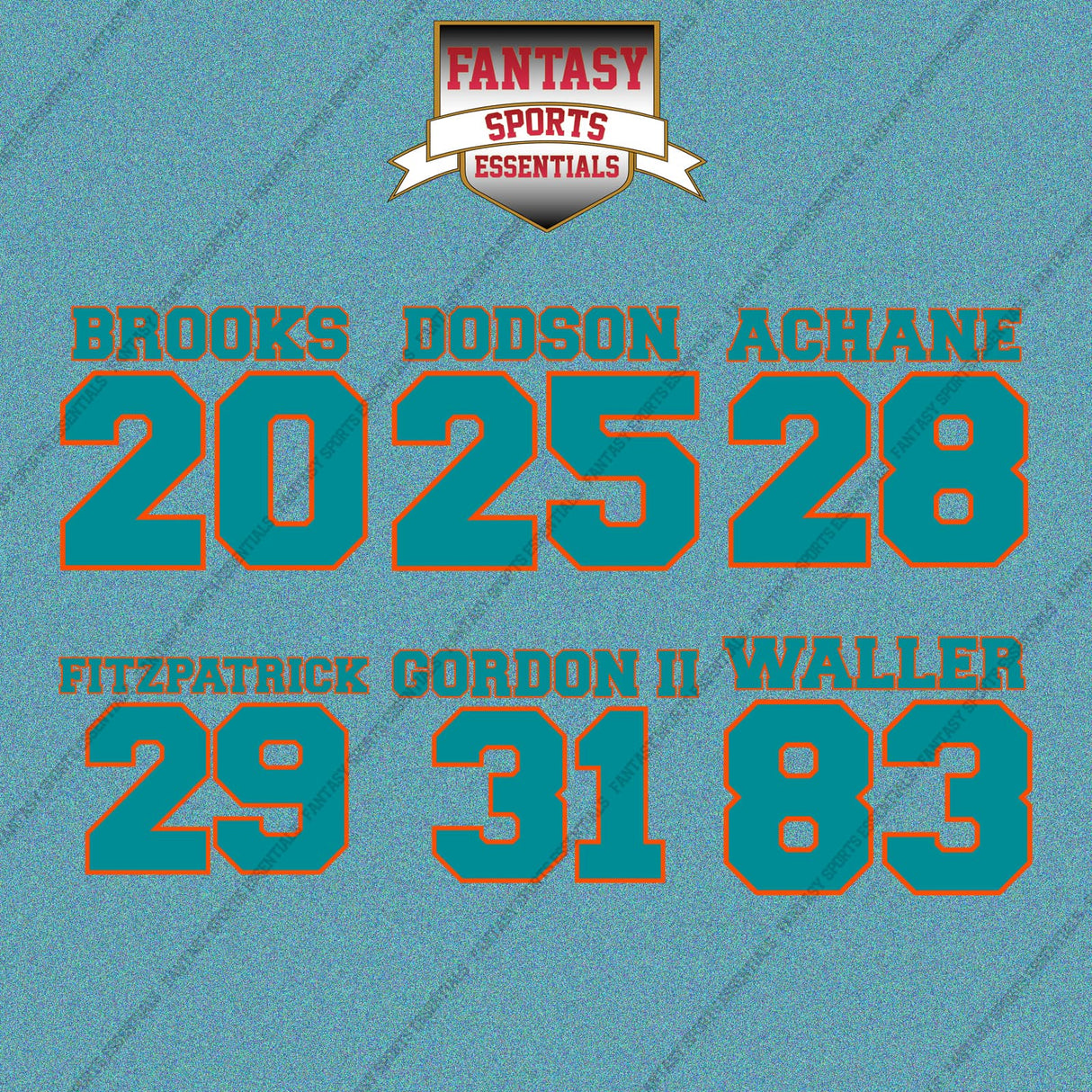 Miami Dolphins 2025 Name and Number Car Decals (Choose Your Player) Page 2