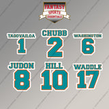Miami Dolphins 2025 Name and Number Magnets (Choose Your Player) Page 1