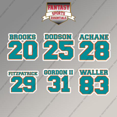 Miami Dolphins 2025 Name and Number Magnets (Choose Your Player) Page 2