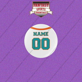 Miami Dolphins Personalized Current Away Jersey Buttons