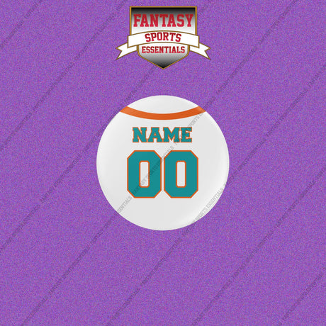 Miami Dolphins Personalized Current Away Jersey Buttons