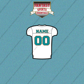 Miami Dolphins Personalized Current Away Jersey Car Decals