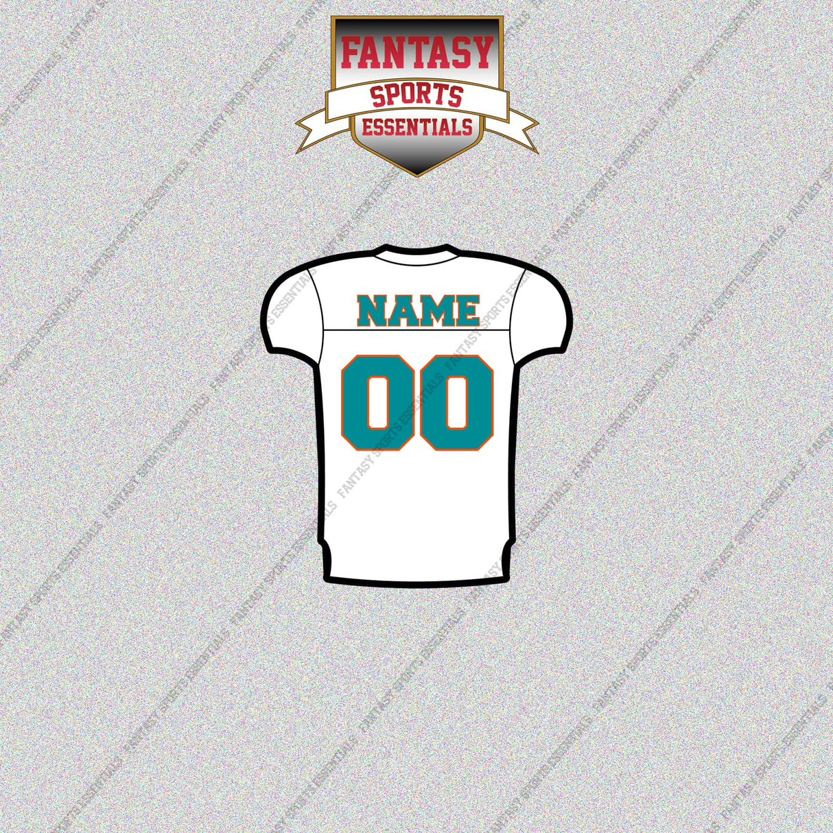 Miami Dolphins Personalized Current Away Jersey Glossy Stickers