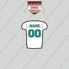 Miami Dolphins Personalized Current Away Jersey Glossy Stickers