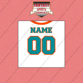 Miami Dolphins Personalized Current Away Jersey Wall Art Prints