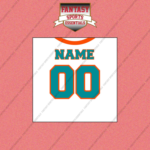 Miami Dolphins Personalized Current Away Jersey Wall Art Prints