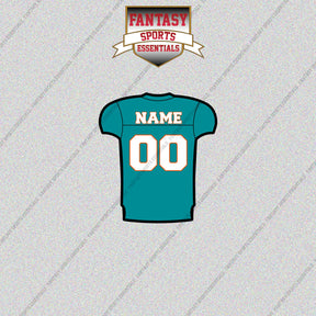 Miami Dolphins Personalized Current Home Jersey Glossy Stickers