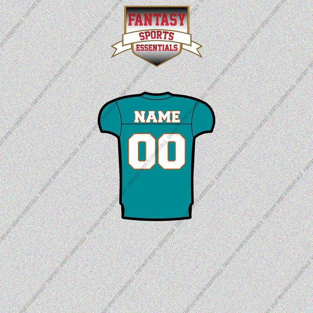 Miami Dolphins Personalized Current Home Jersey Glossy Stickers