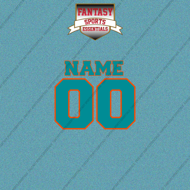 Miami Dolphins Personalized Current Name and Number Car Decals