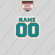 Miami Dolphins Personalized Current Name and Number Glossy Stickers