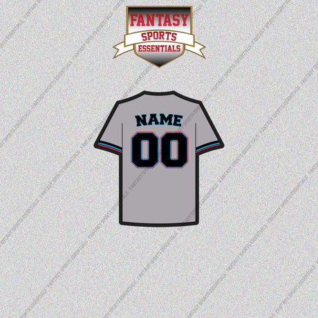 Miami Marlins Personalized Current Away Jersey Glossy Stickers