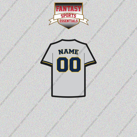 Milwaukee Brewers Personalized Current Away Jersey Glossy Stickers