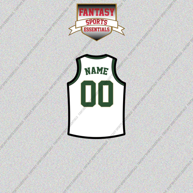 Milwaukee Bucks Personalized Current Away Jersey Glossy Stickers
