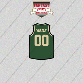 Milwaukee Bucks Personalized Current Home Jersey Glossy Stickers