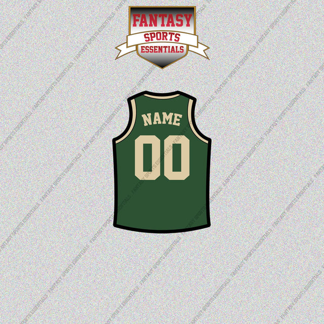 Milwaukee Bucks Personalized Current Home Jersey Glossy Stickers