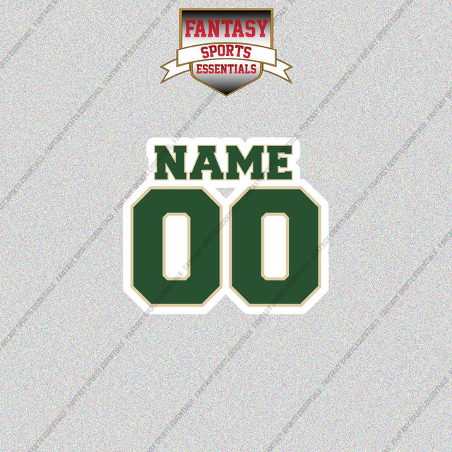 Milwaukee Bucks Personalized Current Name and Number Glossy Stickers