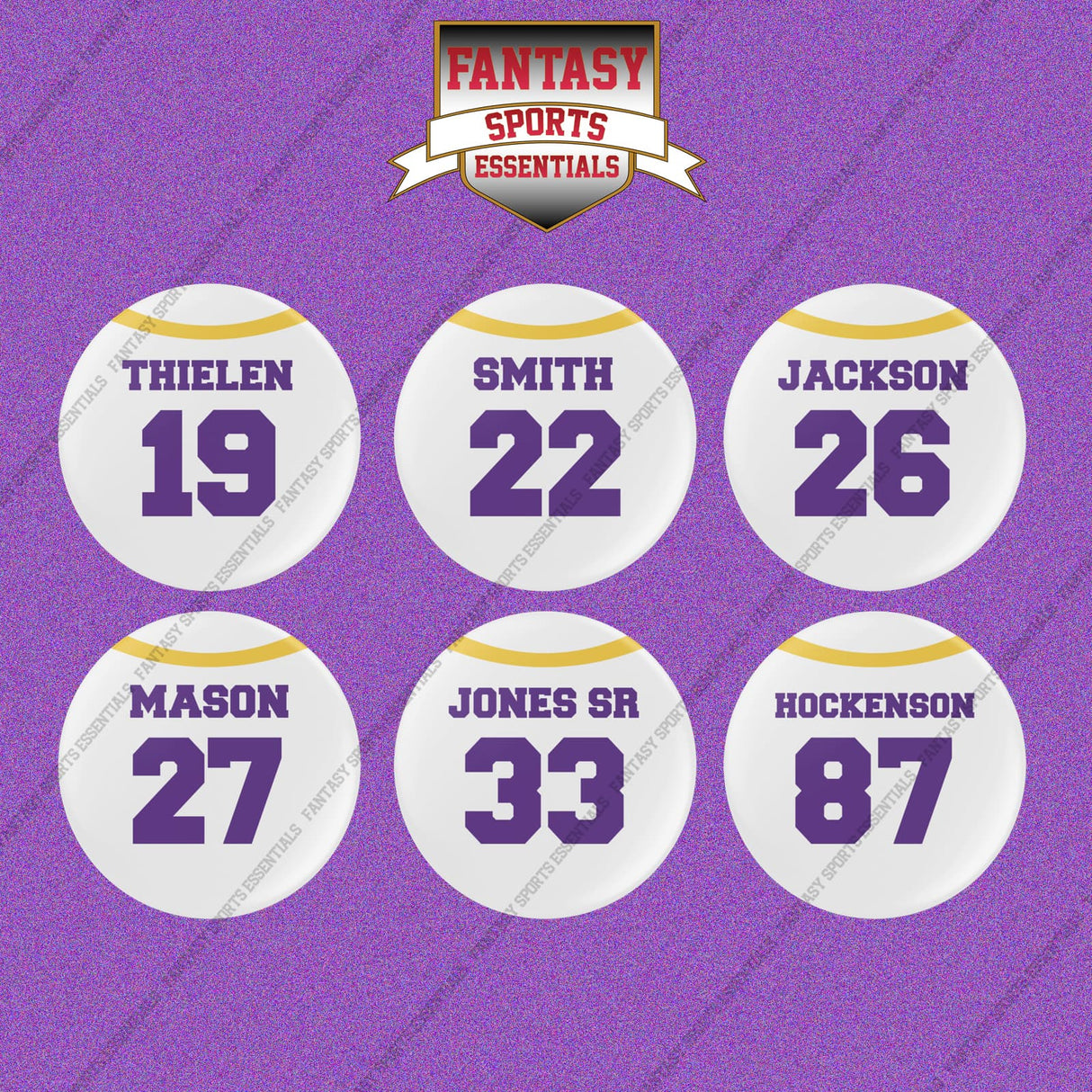 Minnesota Vikings 2025 Away Jersey Button Pins (Choose Your Player) Page 2