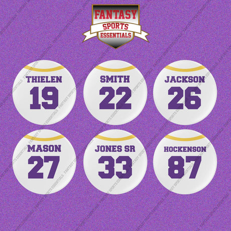 Minnesota Vikings 2025 Away Jersey Button Pins (Choose Your Player) Page 2