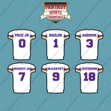 Minnesota Vikings 2025 Away Jersey Car Decals (Choose Your Player) Page 1
