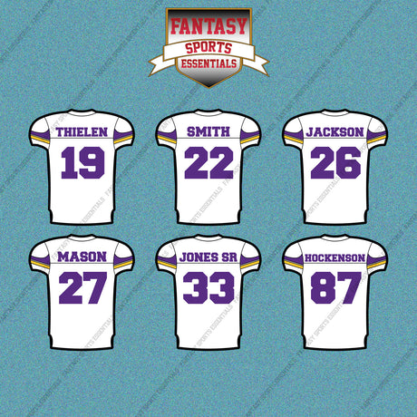 Minnesota Vikings 2025 Away Jersey Car Decals (Choose Your Player) Page 2