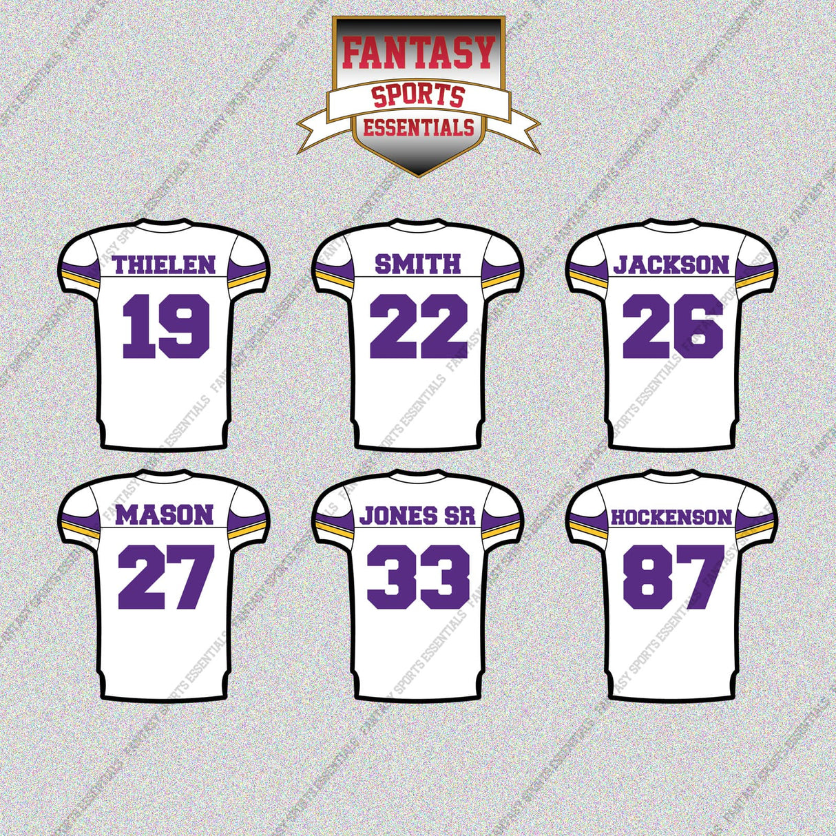Minnesota Vikings 2025 Away Jersey Glossy Stickers (Choose Your Player) Page 2