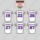 Minnesota Vikings 2025 Away Jersey Glossy Stickers (Choose Your Player) Page 2