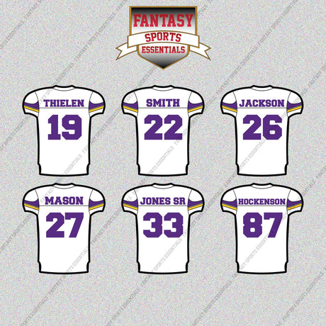 Minnesota Vikings 2025 Away Jersey Glossy Stickers (Choose Your Player) Page 2
