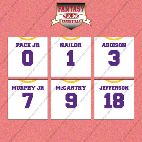 Minnesota Vikings 2025 Away Jersey Wall Art Prints (Choose Your Player) Page 1
