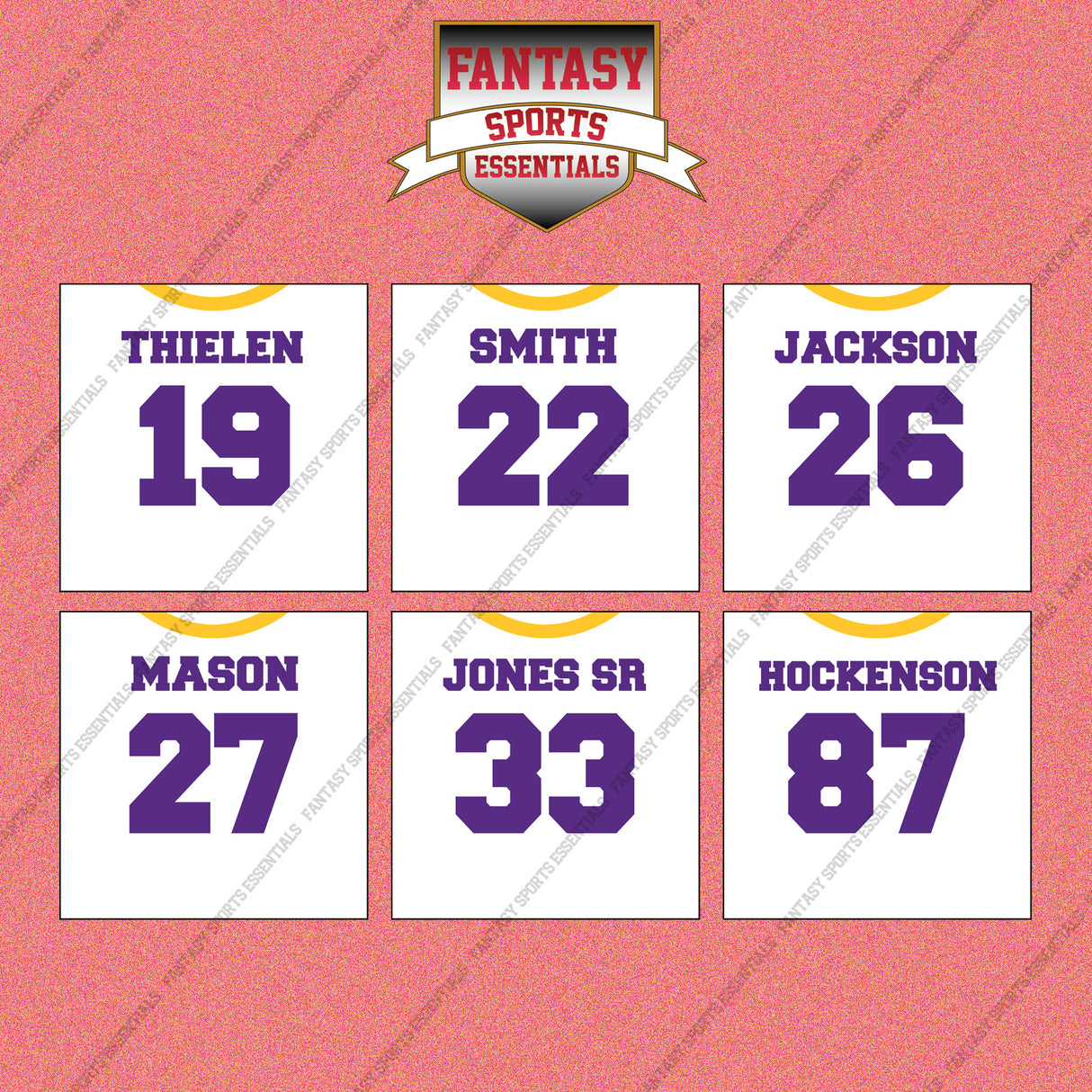 Minnesota Vikings 2025 Away Jersey Wall Art Prints (Choose Your Player) Page 2