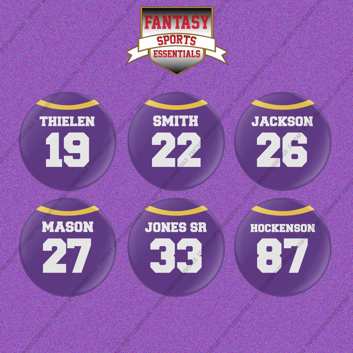 Minnesota Vikings 2025 Home Jersey Button Pins (Choose Your Player) Page 2
