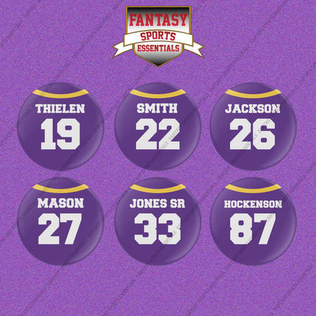 Minnesota Vikings 2025 Home Jersey Button Pins (Choose Your Player) Page 2