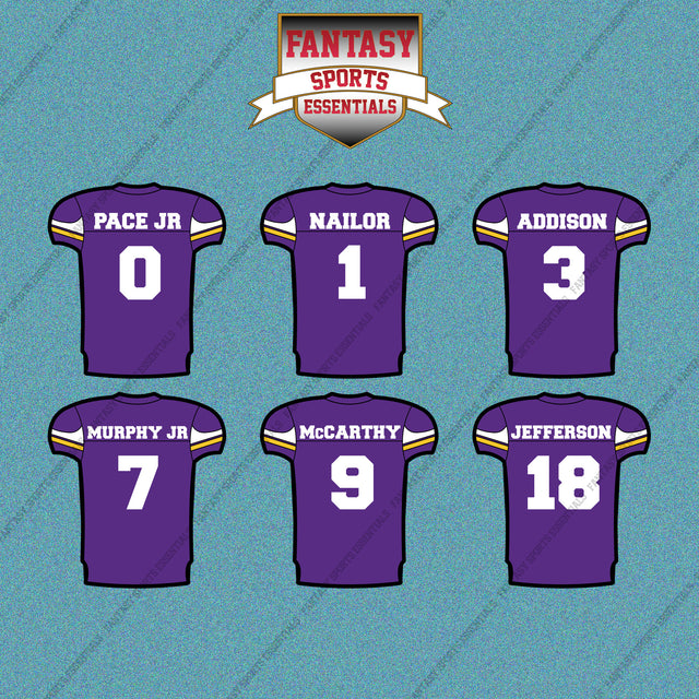 Minnesota Vikings 2025 Home Jersey Car Decals (Choose Your Player) Page 1