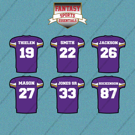 Minnesota Vikings 2025 Home Jersey Car Decals (Choose Your Player) Page 2