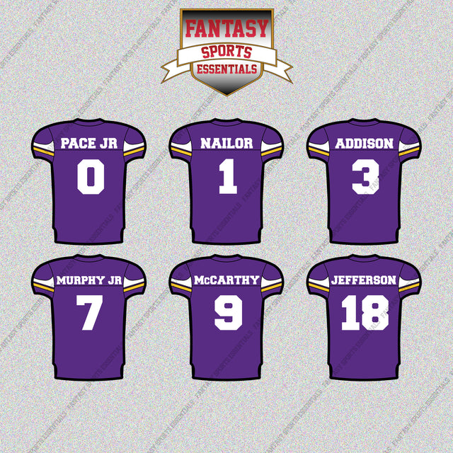 Minnesota Vikings 2025 Home Jersey Glossy Stickers (Choose Your Player) Page 1